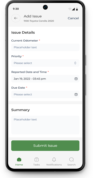 Address vehicle issues immediately